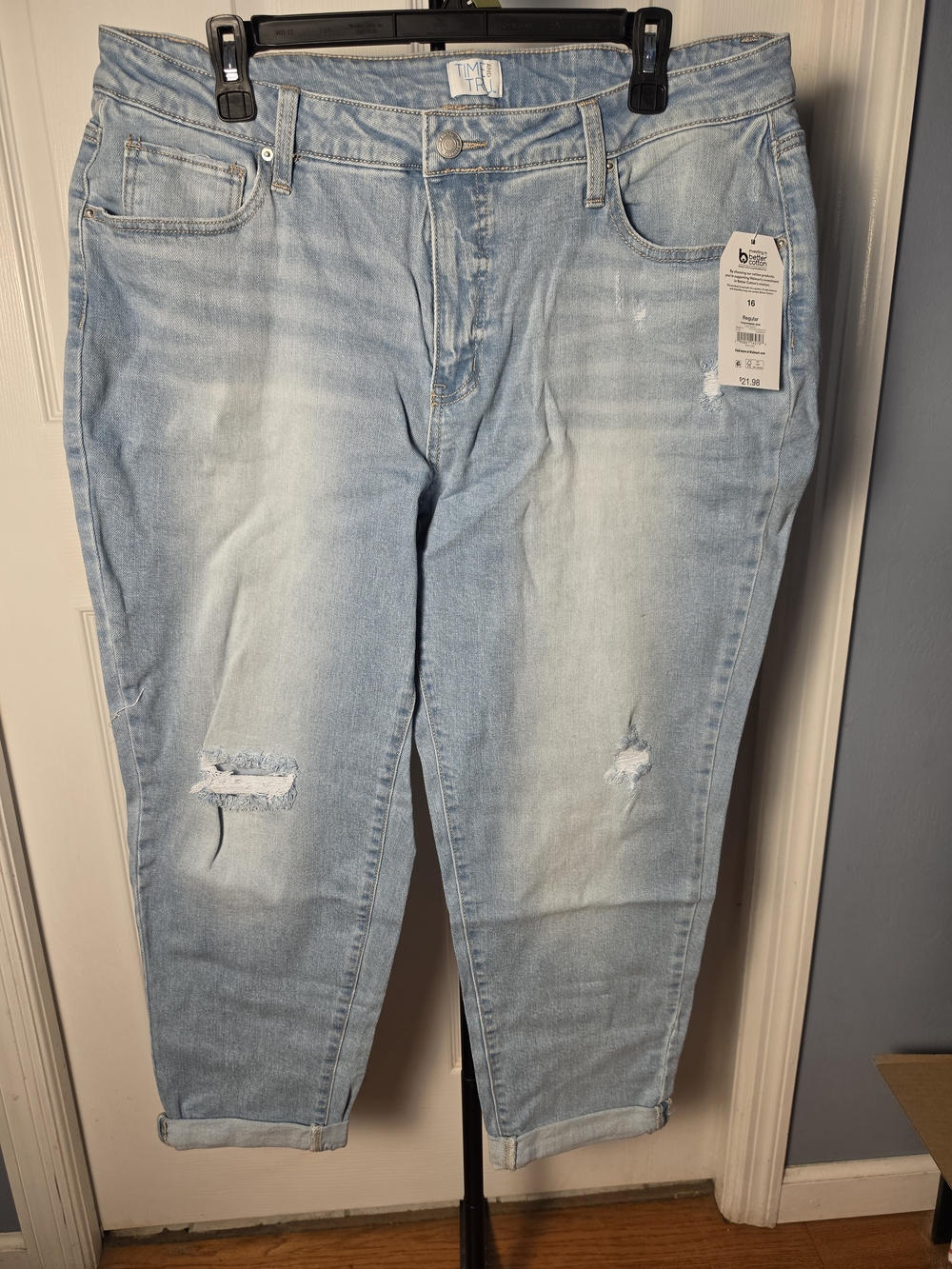 Time And Tru Light Wash Distressed Jeans